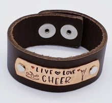 Load image into Gallery viewer, Leather Statement Cuff - Live Love Cheer