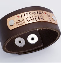 Load image into Gallery viewer, Leather Statement Cuff - Live Love Cheer