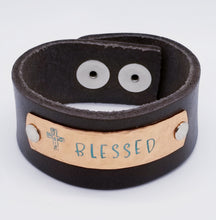 Load image into Gallery viewer, Leather Statement Cuff - Blessed