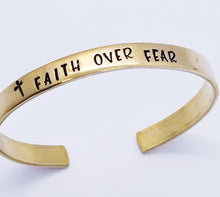 Load image into Gallery viewer, Faith Over Fear Cuff