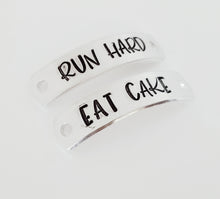 Load image into Gallery viewer, Shoe Tag Set - Run Hard Eat Cake
