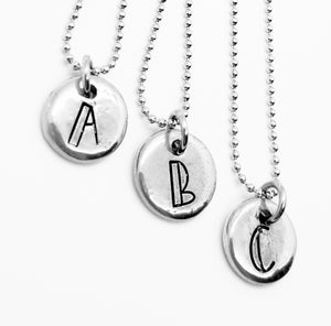 Pebble Stone Initial Necklace