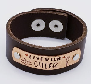 Leather Statement Cuff - Live Love Cheer