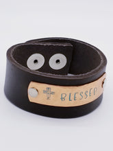 Load image into Gallery viewer, Leather Statement Cuff - Blessed
