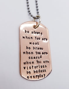 Copper Dogtag Necklace - Be Badass Everyday