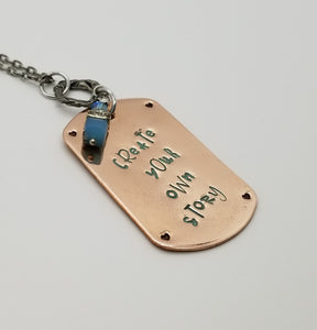 Copper Dog Tag Necklace - Create Your Own Story