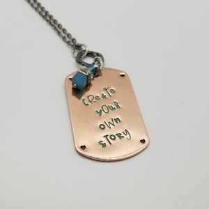 Copper Dog Tag Necklace - Create Your Own Story