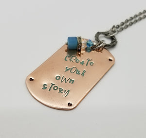 Copper Dog Tag Necklace - Create Your Own Story