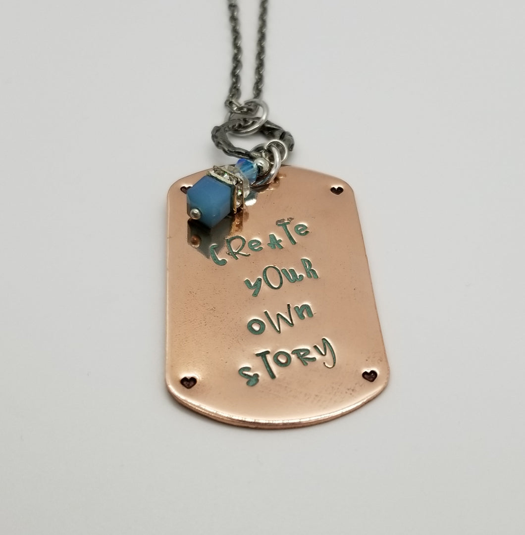 Copper Dog Tag Necklace - Create Your Own Story