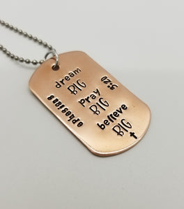 Copper Dogtag Necklace - EPH 3:20