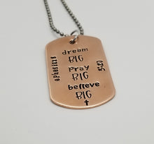 Load image into Gallery viewer, Copper Dogtag Necklace - EPH 3:20
