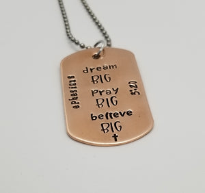 Copper Dogtag Necklace - EPH 3:20