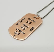 Load image into Gallery viewer, Copper Dogtag Necklace - EPH 3:20
