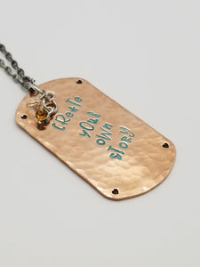 Copper Dogtag Necklace - Create Your Own Story