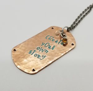 Copper Dogtag Necklace - Create Your Own Story