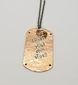 Copper Dogtag Necklace - Create Your Own Story