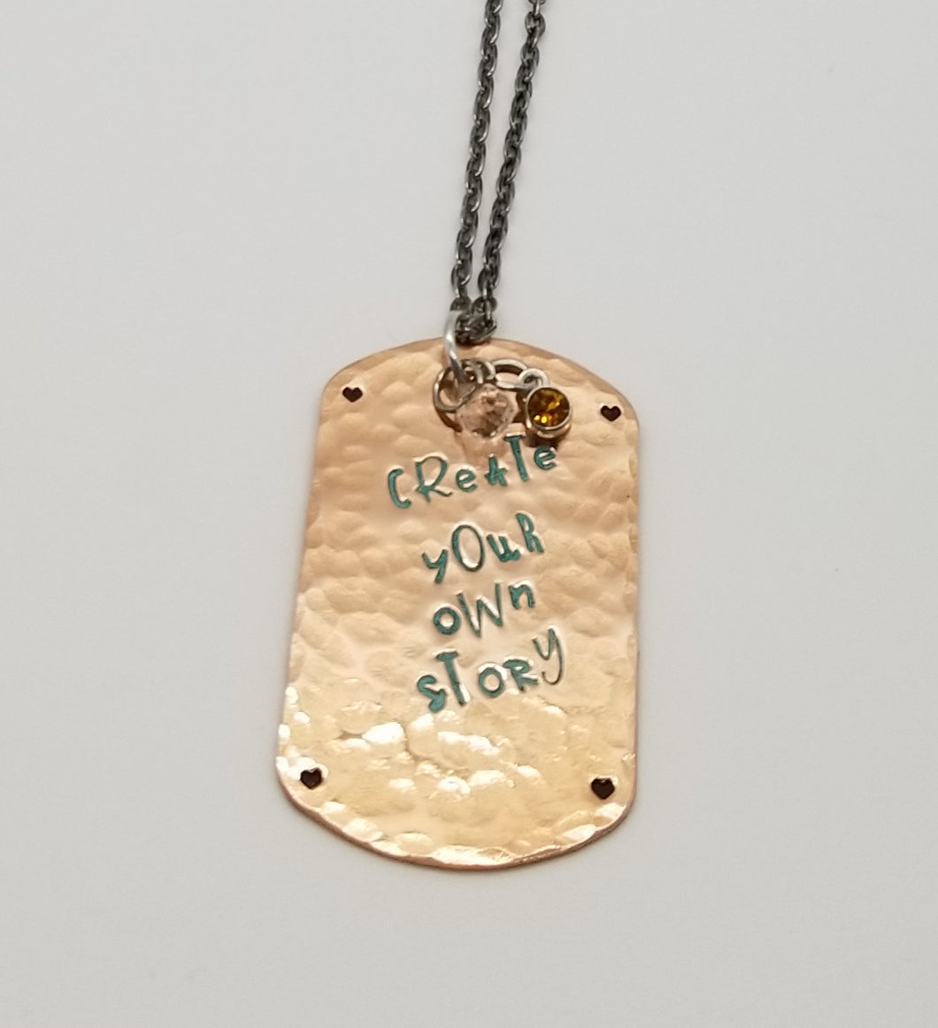 Copper Dogtag Necklace - Create Your Own Story