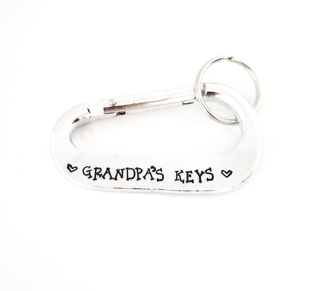 Carabiner - Grandpa's Keys (Hearts)