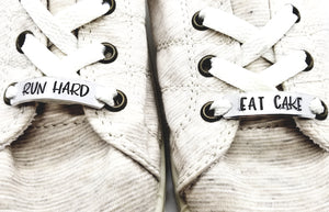 Shoe Tag Set - Run Hard Eat Cake