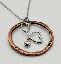 Load image into Gallery viewer, Stethoscope with Copper Ring Necklace
