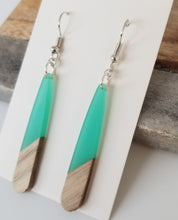 Load image into Gallery viewer, Resin &amp; Wood Stick Drop Earrings
