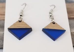 Resin & Wood Royal Petite Diamond Drop Earrings