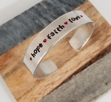 Load image into Gallery viewer, Hope-Faith-Love Cuff
