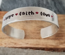 Load image into Gallery viewer, Hope-Faith-Love Cuff
