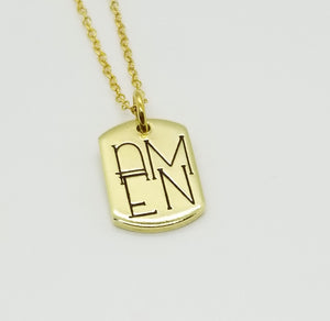 Mini Dogtag Necklace - Amen