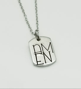 Mini Dogtag Necklace - Amen